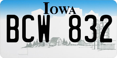 IA license plate BCW832