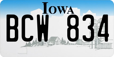 IA license plate BCW834