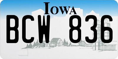 IA license plate BCW836