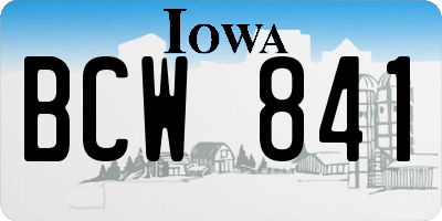 IA license plate BCW841