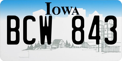 IA license plate BCW843