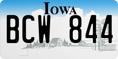 IA license plate BCW844