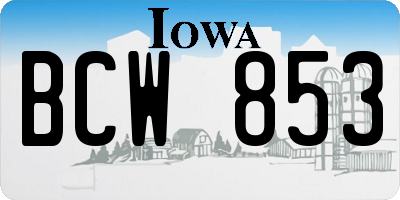 IA license plate BCW853