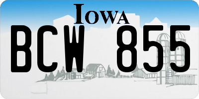 IA license plate BCW855