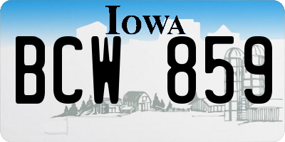 IA license plate BCW859