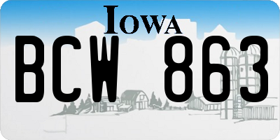 IA license plate BCW863
