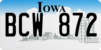 IA license plate BCW872