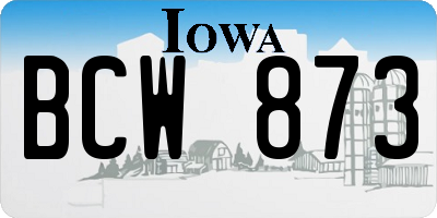 IA license plate BCW873