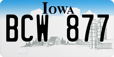 IA license plate BCW877