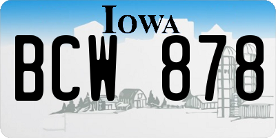 IA license plate BCW878