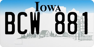 IA license plate BCW881