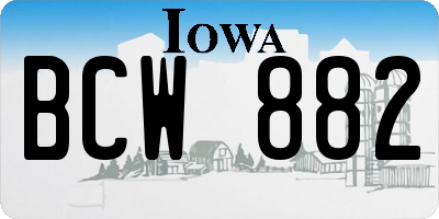 IA license plate BCW882