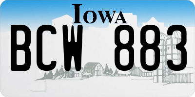 IA license plate BCW883