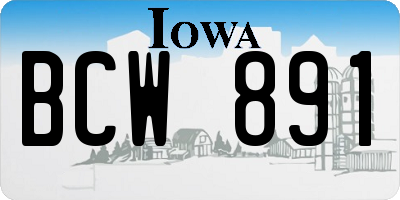 IA license plate BCW891