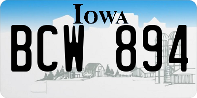 IA license plate BCW894