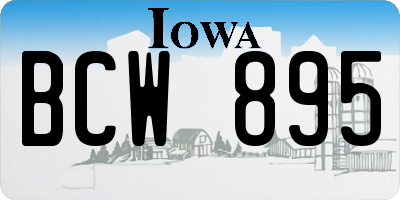 IA license plate BCW895