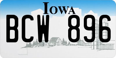 IA license plate BCW896