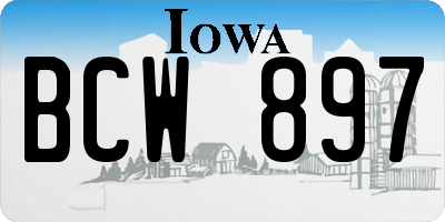 IA license plate BCW897