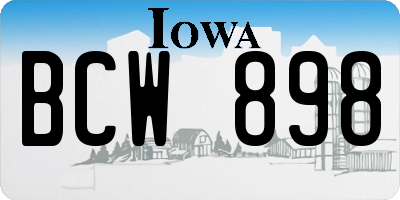 IA license plate BCW898