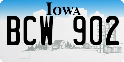 IA license plate BCW902