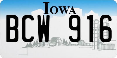 IA license plate BCW916