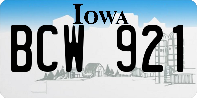 IA license plate BCW921