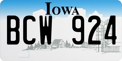 IA license plate BCW924