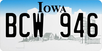 IA license plate BCW946