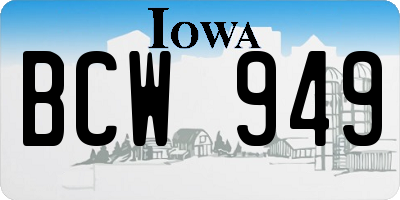IA license plate BCW949