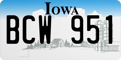 IA license plate BCW951