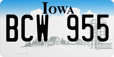 IA license plate BCW955