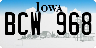 IA license plate BCW968