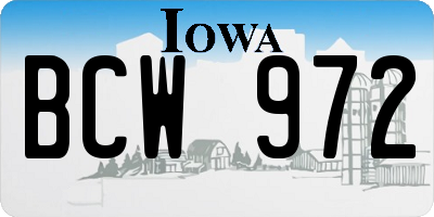 IA license plate BCW972