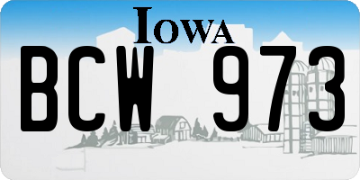 IA license plate BCW973