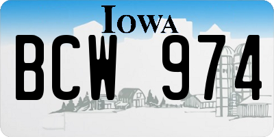IA license plate BCW974