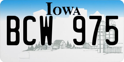 IA license plate BCW975