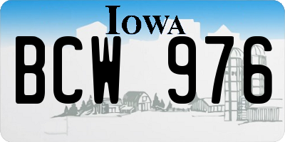 IA license plate BCW976