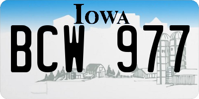 IA license plate BCW977