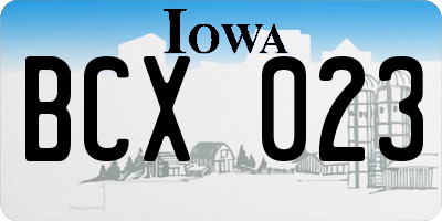 IA license plate BCX023