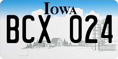 IA license plate BCX024