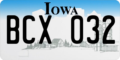 IA license plate BCX032