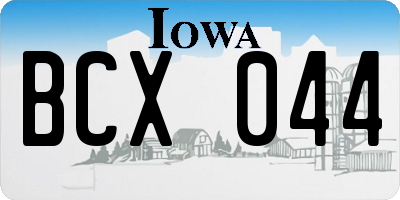 IA license plate BCX044