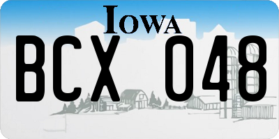 IA license plate BCX048