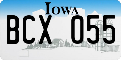 IA license plate BCX055