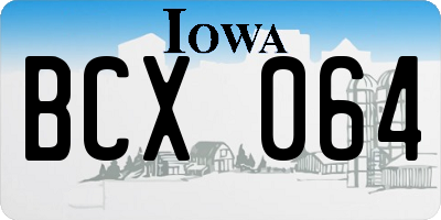 IA license plate BCX064