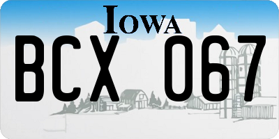 IA license plate BCX067