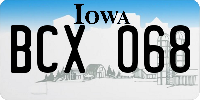 IA license plate BCX068