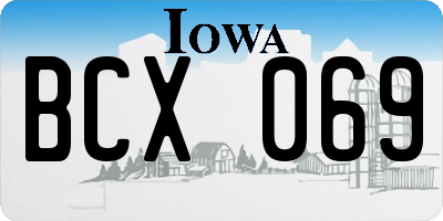IA license plate BCX069