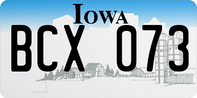 IA license plate BCX073