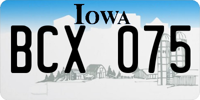 IA license plate BCX075